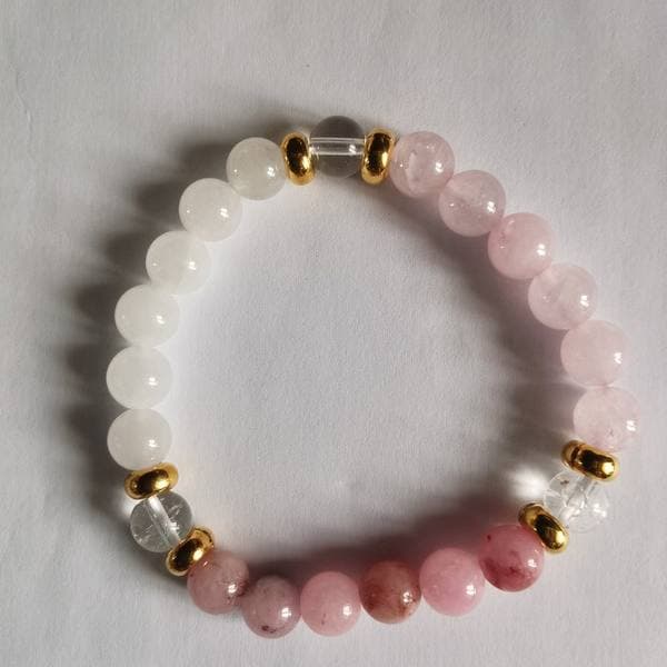 Bracelet Quartz Rose et Pierre de Lune